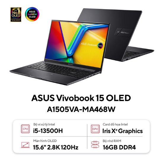 Ảnh của Laptop Asus Vivobook 15 OLED - A1505VA-MA468W (Intel Core i5-13500H | 16GB | 512GB | Intel Iris Xe | 15.6 inch 2.8K | Win 11 | Đen)