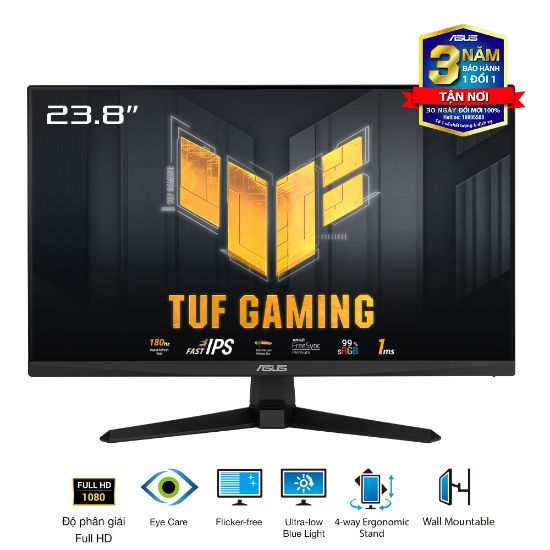 Ảnh của Màn Hình Game ASUS TUF Gaming VG249Q3A 23.8" Fast IPS FHD 180Hz 1ms GTG AMD FreeSync™ Premium 99% sRGB 2 Loa