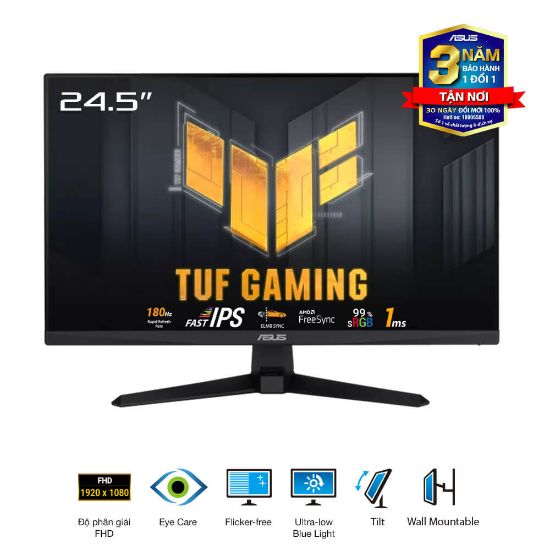 Ảnh của Màn Hình Game ASUS TUF Gaming VG259Q3A 24.5" Fast IPS FHD 180Hz 1ms GTG AMD FreeSync 99% sRGB 2 Loa