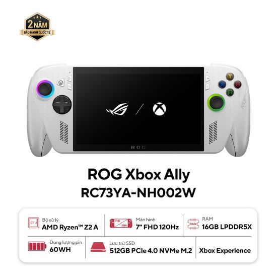 Ảnh của Máy chơi game ASUS ROG Xbox Ally RC73YA-NH002W 90NV00G1-M002N0 (AMD Ryzen Z2 A Processor | 16GB | 512GB | AMD Radeon Graphics | 7 inch FHD | Windows 11 Home | Trắng)